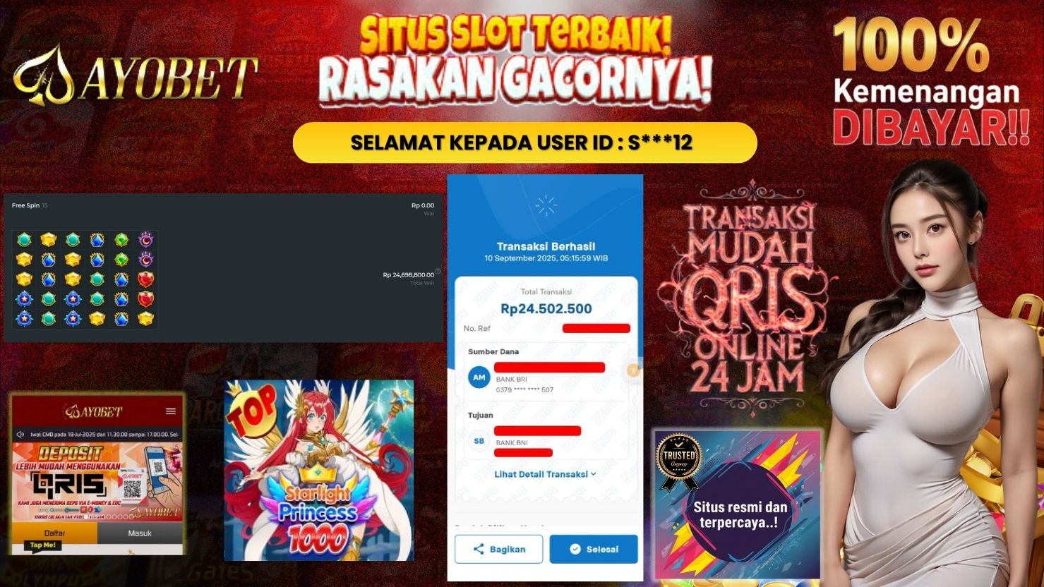 AYOBET JACKPOT SLOT STARLIGHT PRINCESS 1000